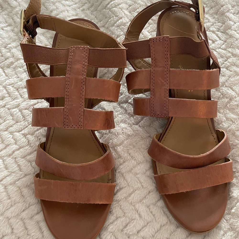 Franco Sarto Tan Strappy Heeled Sandals